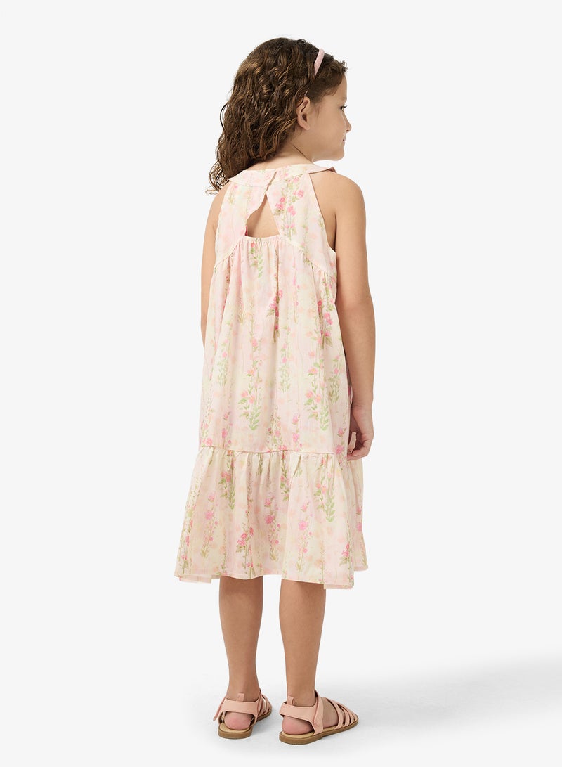 Pinata Floral Print Halter Summer Dress - Image 3
